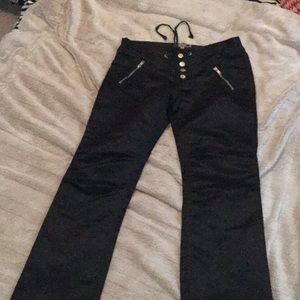 Silk cargo pants. drawstring tie.